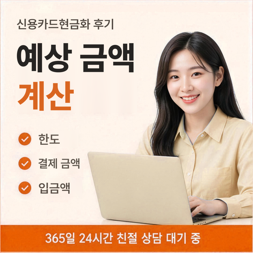 다음머니 신용카드현금화 후기 예상 금액 계산 안내